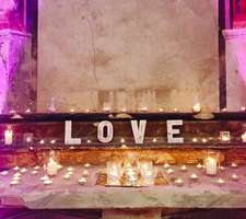 LOVE wedding details and candles