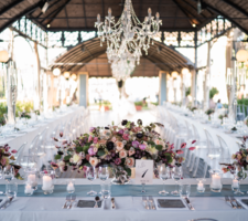 Wedding table decor - horse shoe shaped table