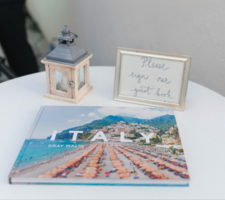 Original guestbook for a destination wedding in Italy