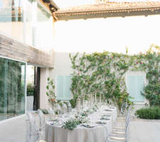 Long rectangular country wedding table